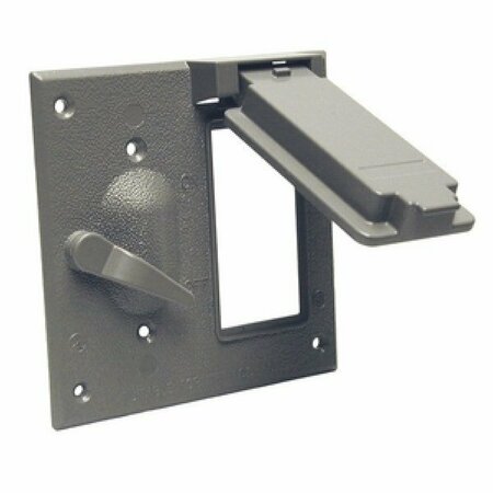 HUBBELL CANADA Hubbell Toggle Switch Cover, 0.797 in L, 2.813 in W, Aluminum, Gray, Powder-Coated 5167-0